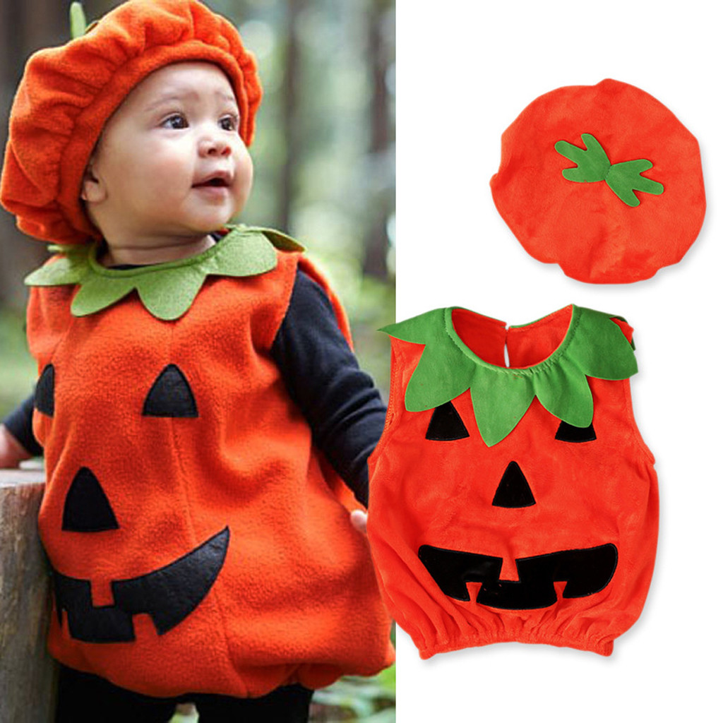 Süßes Halloween-Kostüm Für Baby-Mädchen - Langarm-Shirt Mit Rock In Kürbis-Design