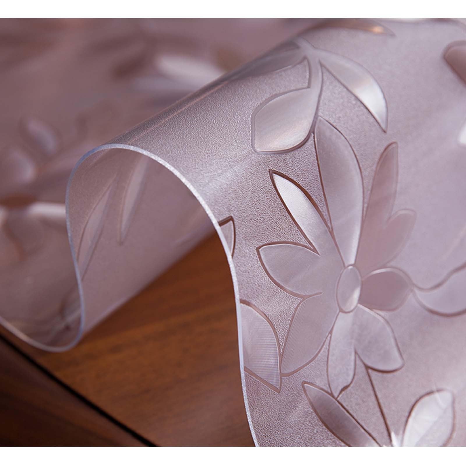 Nappe ronde givrée de 75cm idéale pour les repas de famille sur votre table basse
