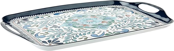 Certified International Talavera Melamine Rectangular Tray with Handles, 19" x 12", 1unit, (20289)