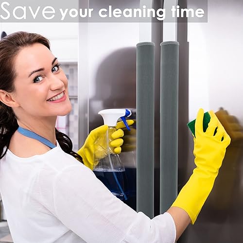 Vista 82 de 5 piezas de cubierta de manija de puerta de refrigerador, lavable para electrodomésticos de cocina, nevera, horno, microondas, lavavajillas, Cian