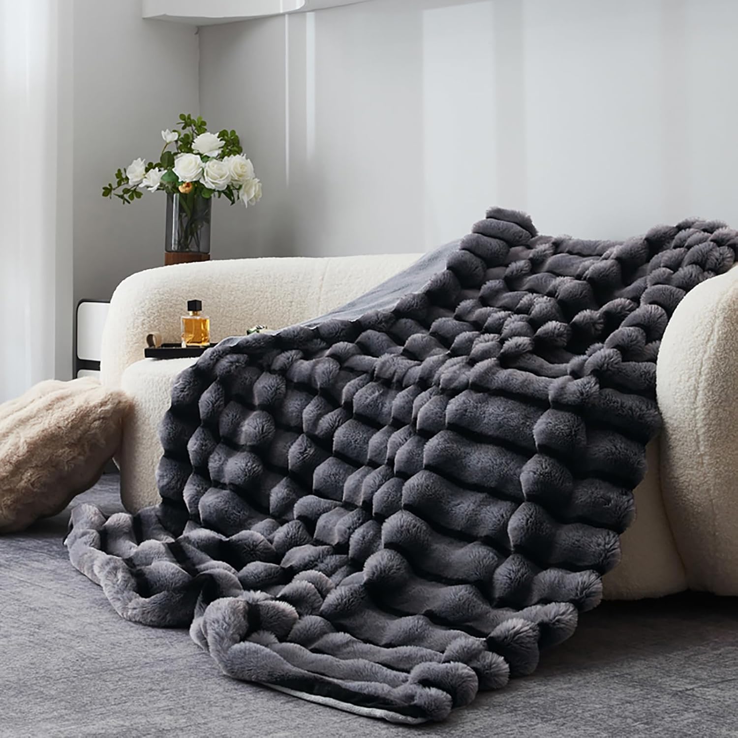 Leopard Print Fleece Throw Blanket - Ultra-Soft Fleece Blanket for Bed, Couch, or Decor(Curry 60''x80'')