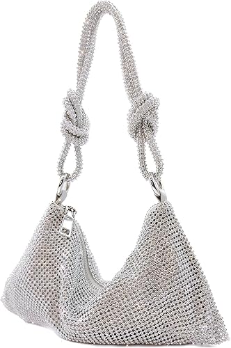 Monederos brillantes para mujer, bolsos de mano con diamantes de imitación, bolsa de lentejuelas metálicas para fiestas, bodas, discotecas, bailes