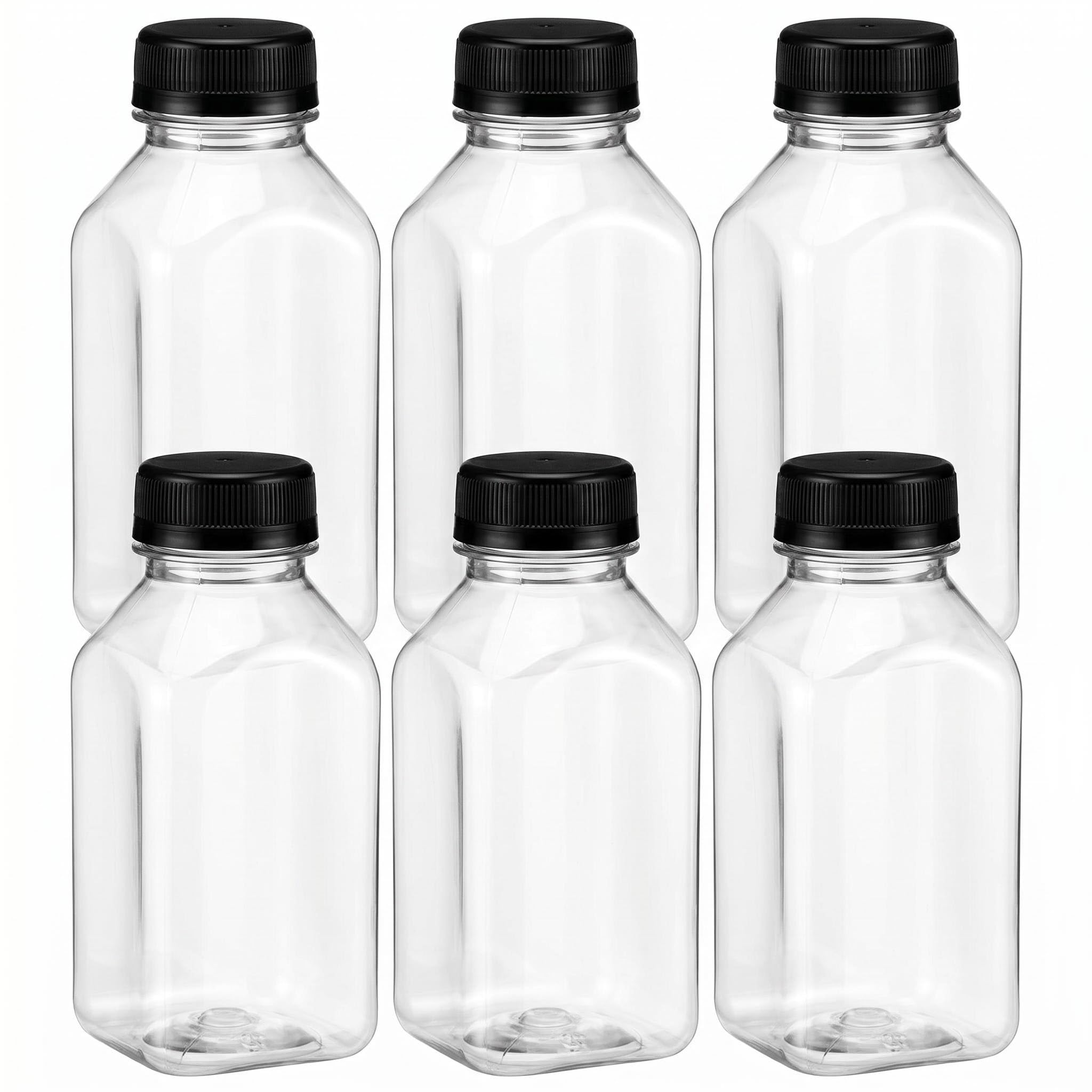 6 PCS 280ml Mini Fridge Bottles, Aesthetic Small Milk Bottles with Secure Lids, Reusable Durable Portable Water Bottles, Ideal for Milk, Juice, Drinks and Outdoor Travel Storage