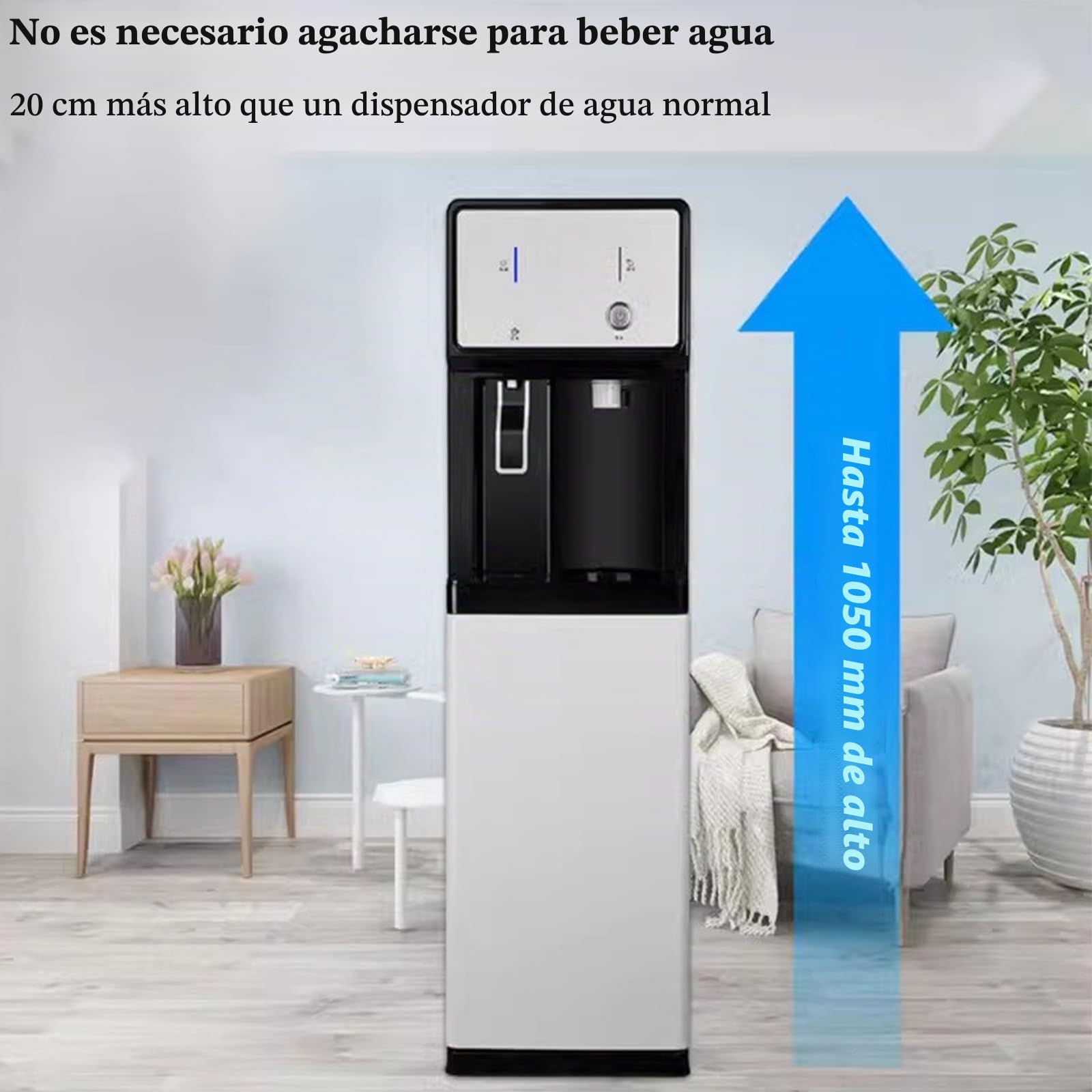 Dispensador De Agua De Carga De Unidad Independiente con Alimentación por Red, Dispensador De Agua Fría Y Caliente Hielo For Uso Doméstico Y En Pequeñas Empresas