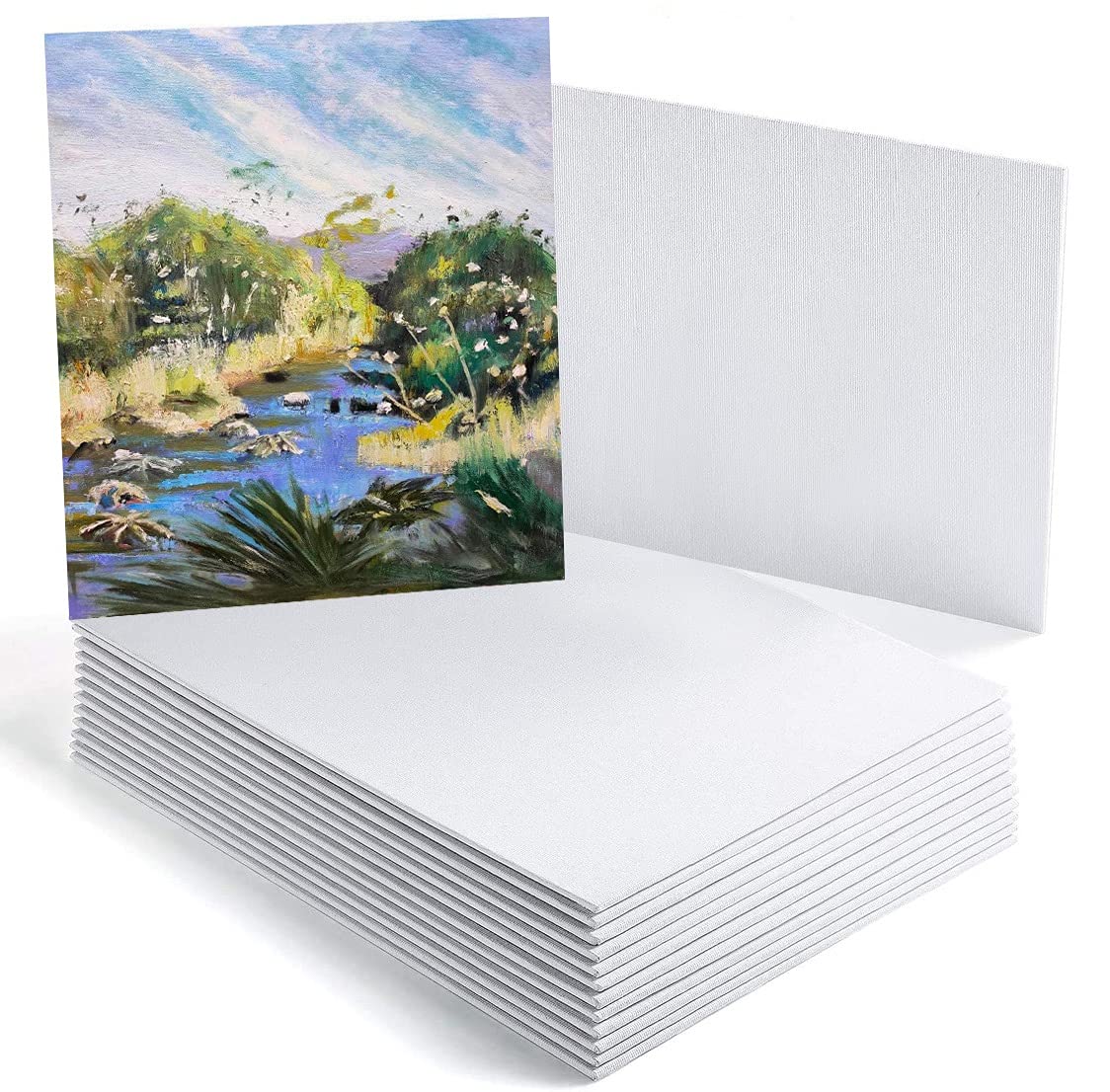 DPDIAN Leinwandtafeln 20,3x25,4 Cm – 54 Stück, Grundiert, Für Acryl, Öl, Aquarell, Ideal Für Kinder & Erwachsene