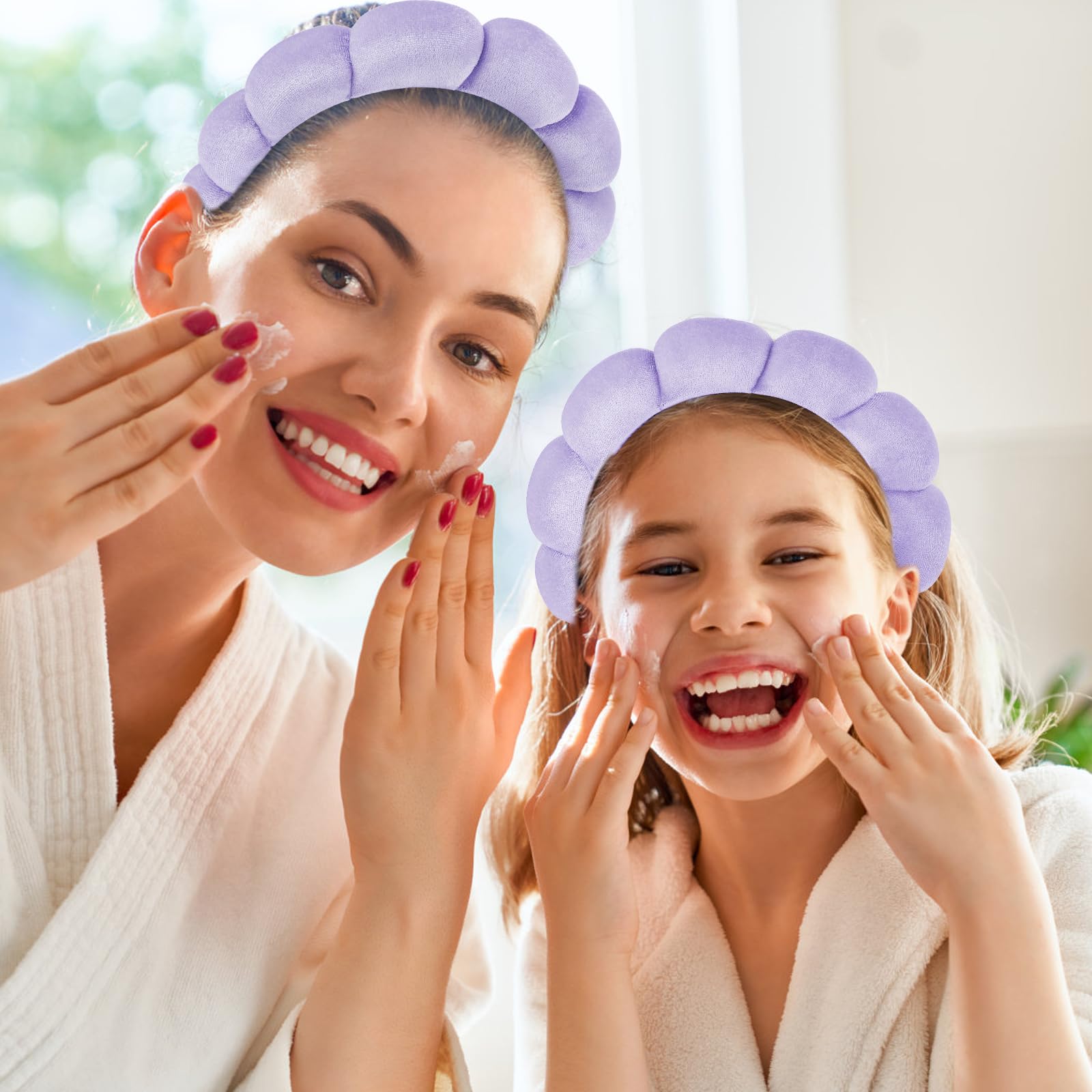 Confezione da 8 fasce per capelli da spa, in pile corallo, per il lavaggio del viso, fasce per capelli per la doccia in spugna per capelli per il viso da donna (colore