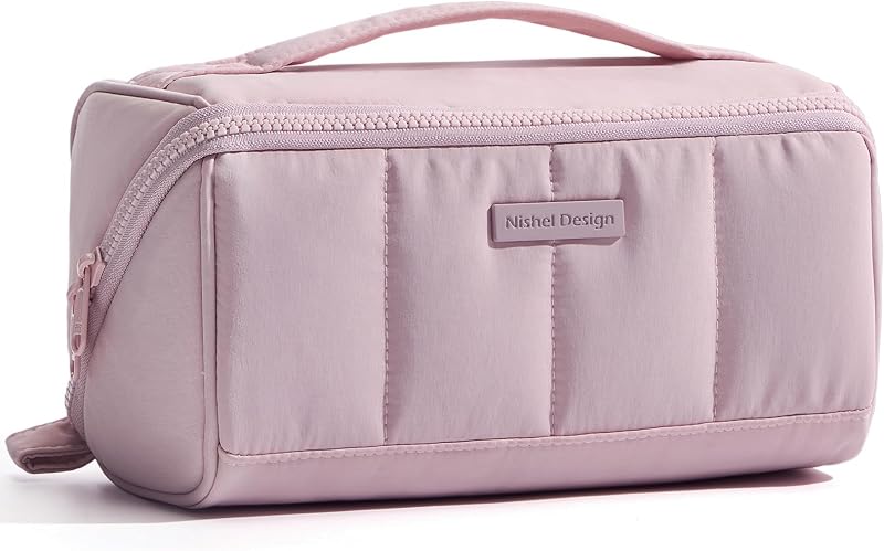 Necessaire de maquiagem NISHEL com organizador, estojo cosmético para viagem, Peach-Pink