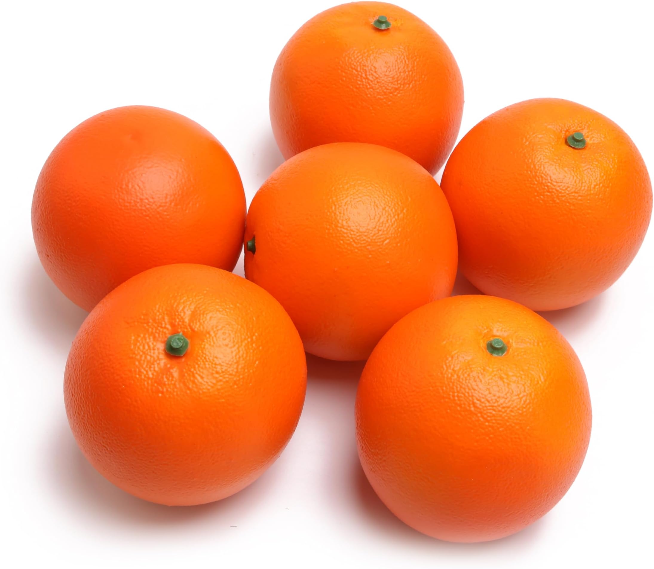 Caihao 6PCS Simulation Plastic Oranges, Yellow Fake Oranges, Decorative Fruit Bowls, Used for Furniture Decoration, Kitchen Decoration, Window Display and Photo Props