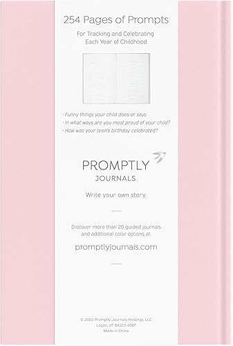 Miniatura 2 de Promptly Journals - Cuaderno de historia de la infancia, cuaderno de recuerdos para bebés desde el embarazo hasta los 18 años (rosa rubor)