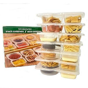 WOIRHWEH Reusable snack container with lids 20 pieces, snack box containers, seasoning containers with lids for dining out and camping, meal prep containers