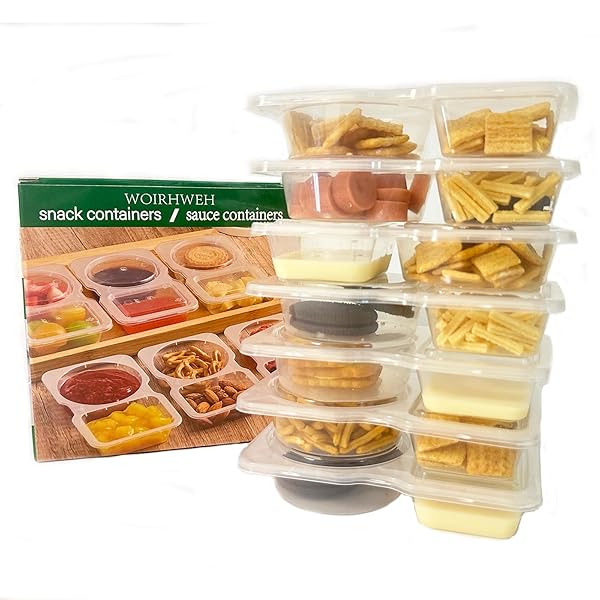 WOIRHWEH Reusable snack container with lids 20 pieces, snack box containers, seasoning containers with lids for dining out and camping, meal prep containers