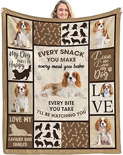 King Charles Cavalier Blanket for Dog Lover,King Charles Cavalier Lovers Gifts Throw Blanket
