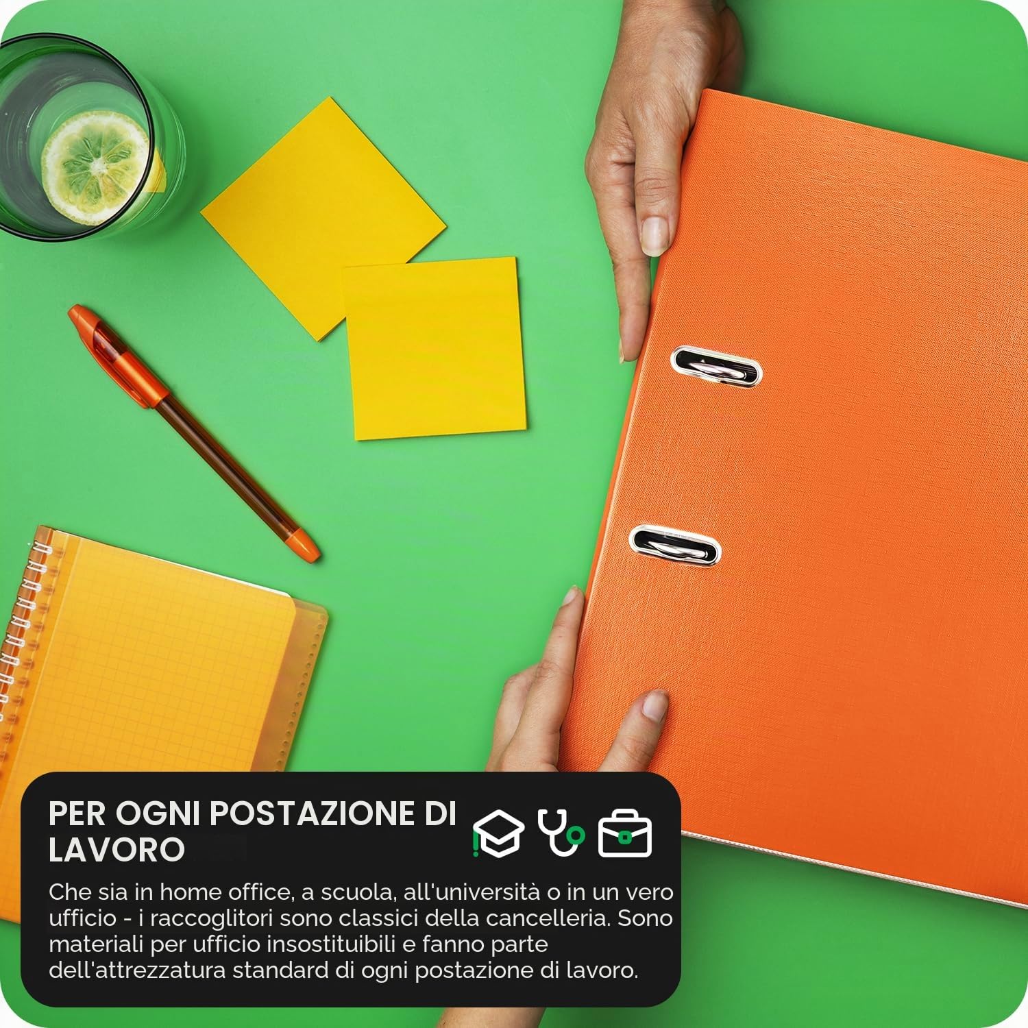 Netuno 20 raccoglitore cartone ecologico riciclato blu a 2 anelli A4 dorso 8 cm faldone portadocumenti per ufficio scuola archivio