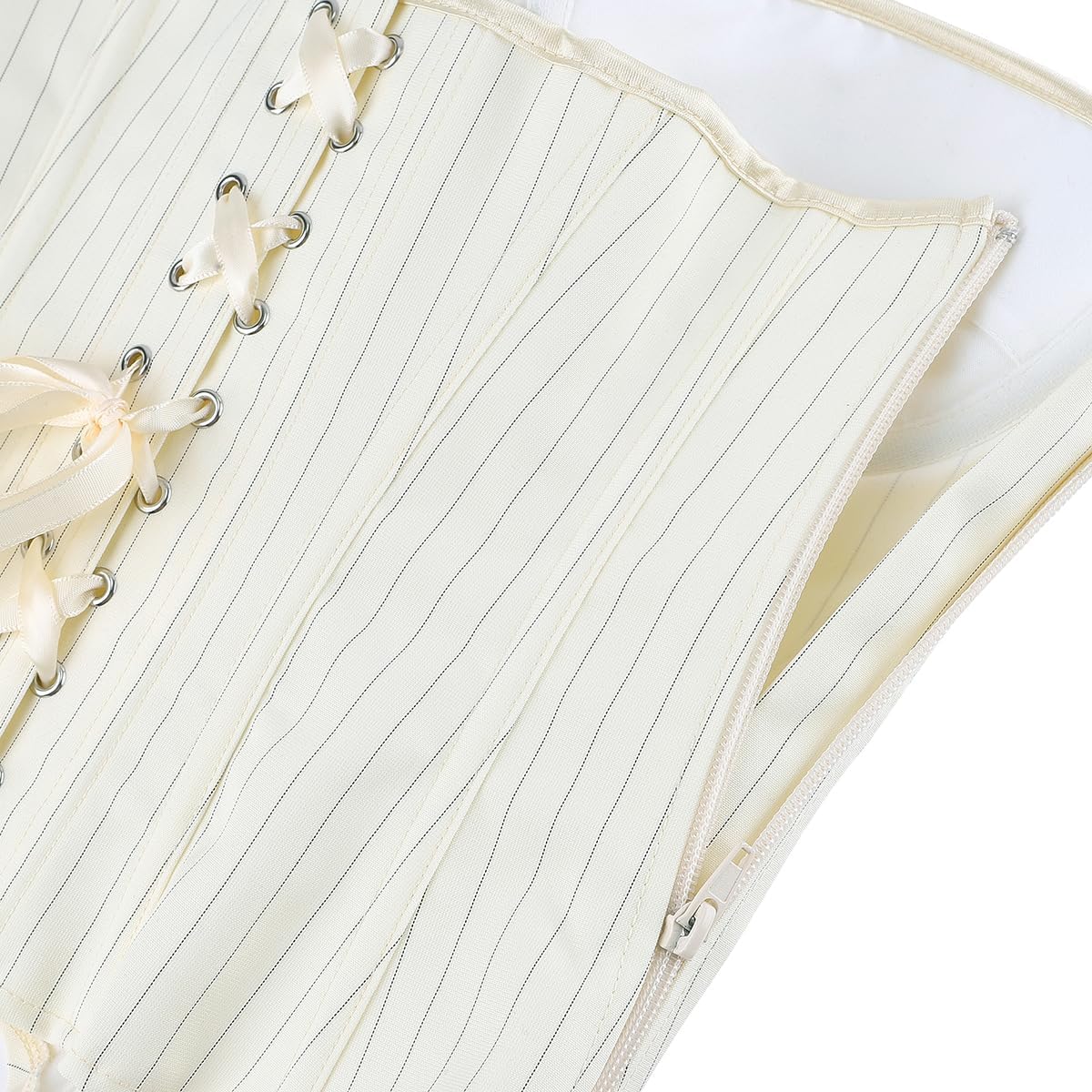 SHYMMUO Women Black Corset Top Elegant Strapless Bustier Tops Lace Up Sexy Office Lady Cosplay Costume Secretary Outfit - Image 6