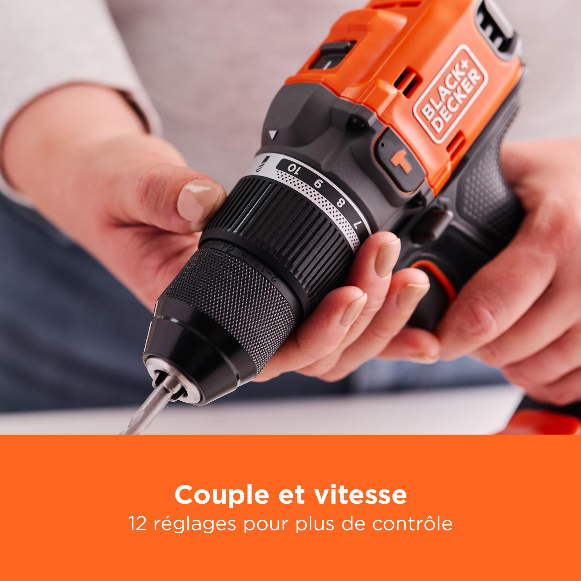 BLACK+DECKER Marteau perforateur sans fil 18V POWERCONNECT, moteur sans balais, couple 50 Nm, mandrin sans clé 13 mm – Unité sans accessoires, BLD683XN-XJ