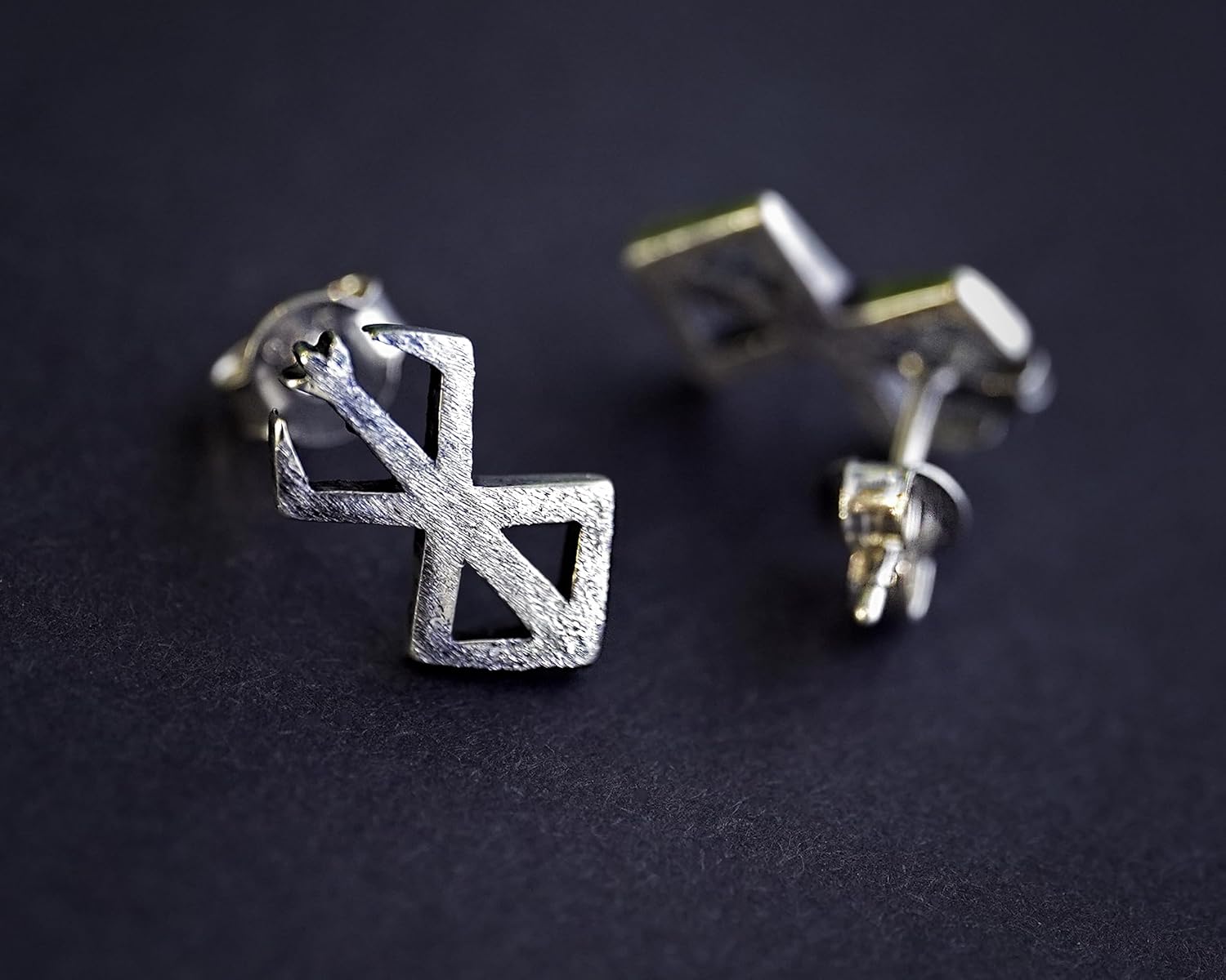 Brand of Sacrifice Rune Anime Stud Earrings Jewelry Fantasy Cosplay Gift for Men Women 925 Sterling Silver