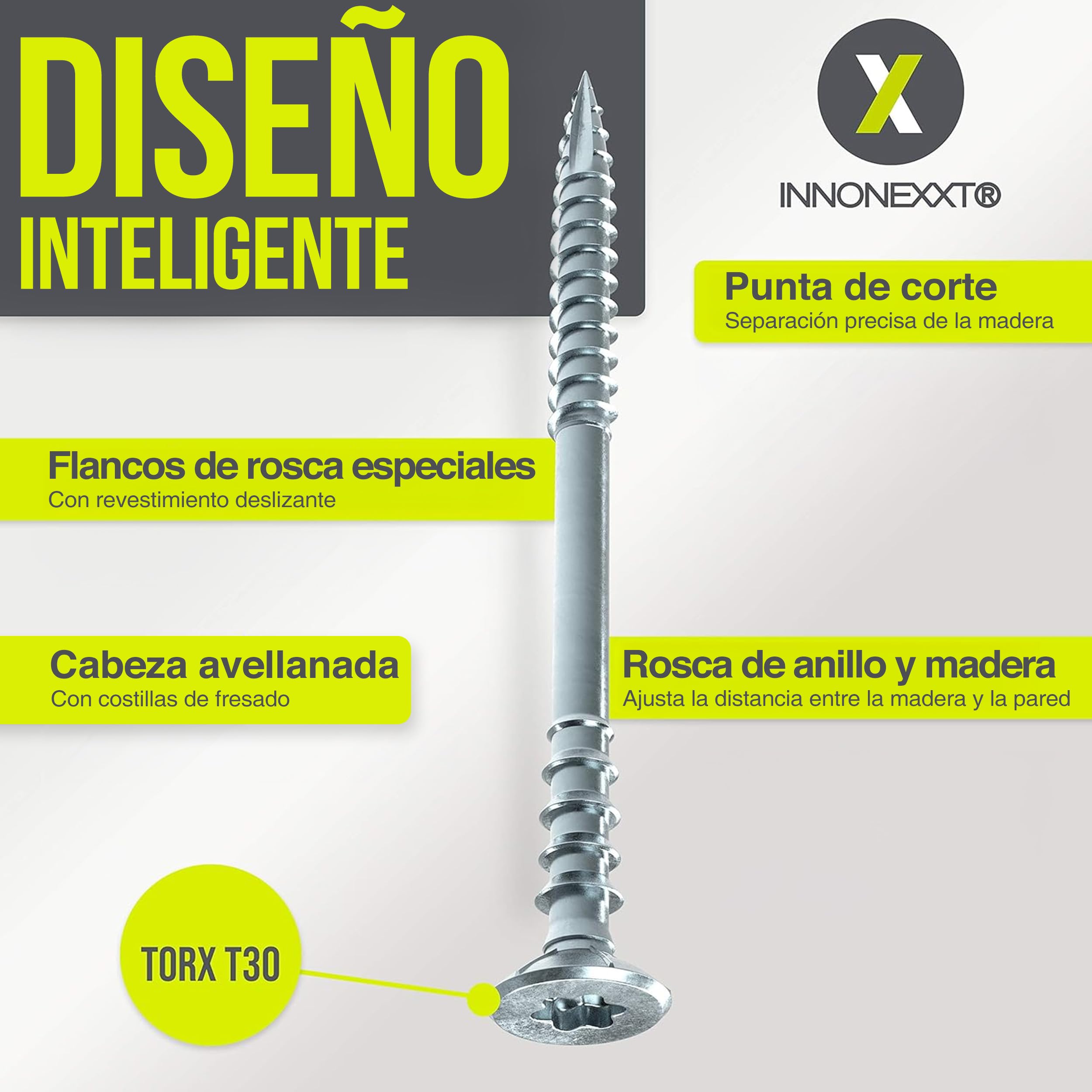 prima Tornillos Para Madera | 6,0x110mm 100 Pcs. T30 | tornillos madera, Tornillos multiuso, Tornillo universal, cabeza Torx, galvanizado azul, acero, costillas de fresado