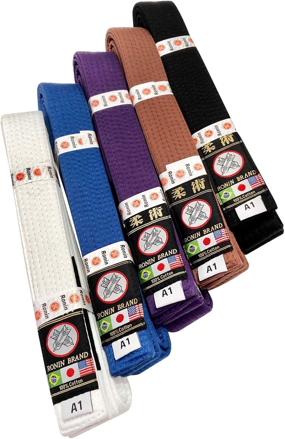 Vista 5 de Ronin BJJ Gi Belt - Cinturón brasileño Jiu Jitsu - Tela de polialgodón