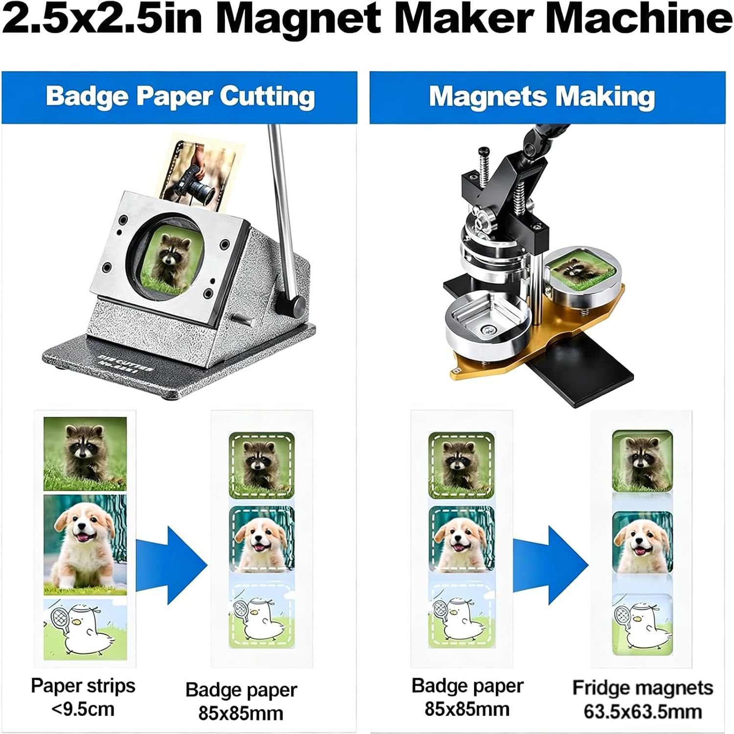 2.5x2.5in Fridge Magnet Maker Machine Kit - Durable Long-Lasting Materials image 3