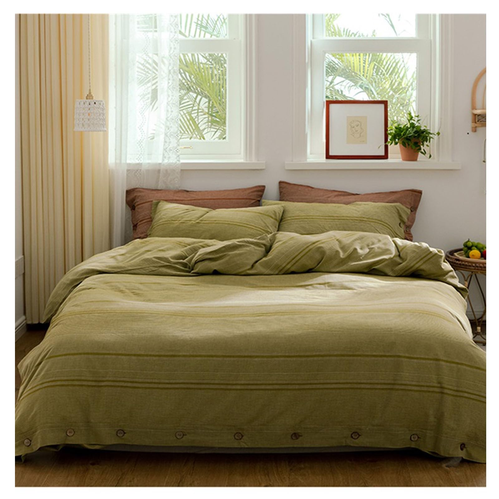 Parure de lit housse de couette en coton respirant pour des nuits douces et fraîches en été