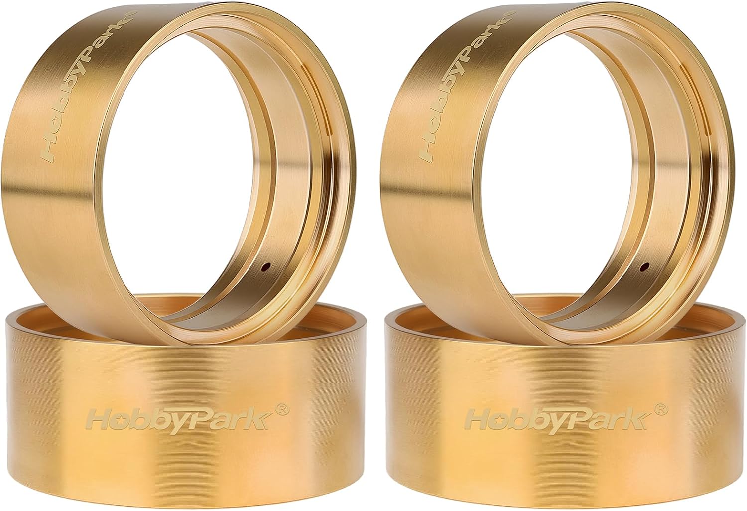 HobbyPark Brass Internal Beadlock Rings Clamp Ring 95g Wheel Weights fit 1.9" Wheel Rims for 1/10 RC Crawler Axial SCX10 II 90046 TRX4 VS4-10 SCX10 Pro Upgrades Parts, 4PCS (Black)