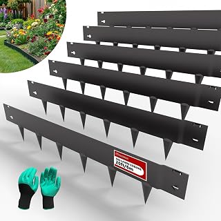STIRLINGEAR 20ft Galvanized Steel Landscape Edging 6-Pack - 40" x 8" Flexible Metal Garden Border for Lawn, Pathways, Tree Rings & Raised Beds