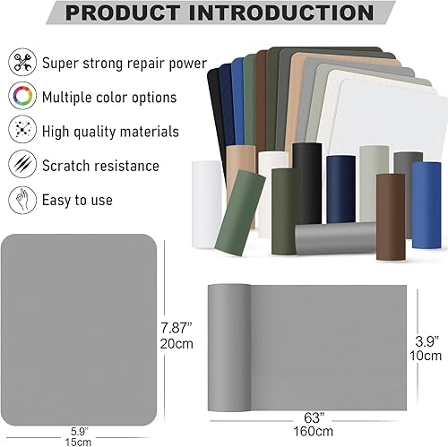 Miniatura 2 de Parches de reparación de nailon de 3.9 x 63 pies, parche de tela de nailon, cinta de reparación autoadhesiva, impermeable, ligero, kit de parches de