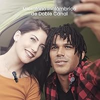 Vista 3 de Micrófono de solapa profesional inalámbrico Lavalier para iPhone, iPad, mini micrófono de grabación de video para entrevista, video, podcast, vlog