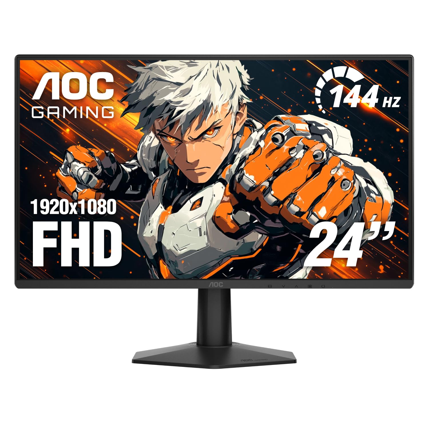 AOC 24G51F 24 inch Gaming Monitor 1920x1080 144Hz, IPS Panel, Console Gaming Ready, Full HD, 3-Sided Frameless, 1x HDMI 2.0, 1x Display Port, 3-Year