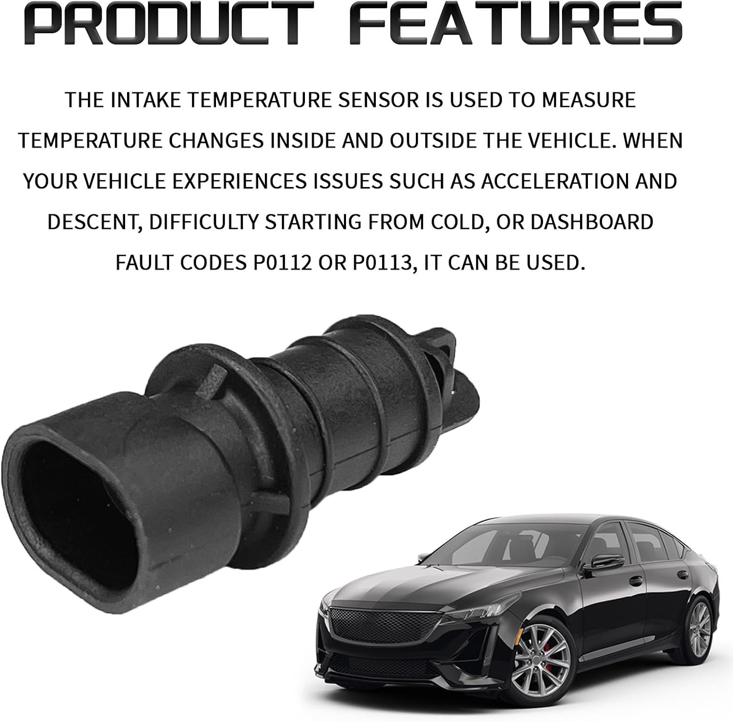 Intake Air Temperature Sensor for Car, 12160244 213-243 12110319 for Chevy Blazer Astro Cavalier Impala Corvette Camaro S10, Buick Century Lesabre, Cadillac, Air Charge Temperature Sensor