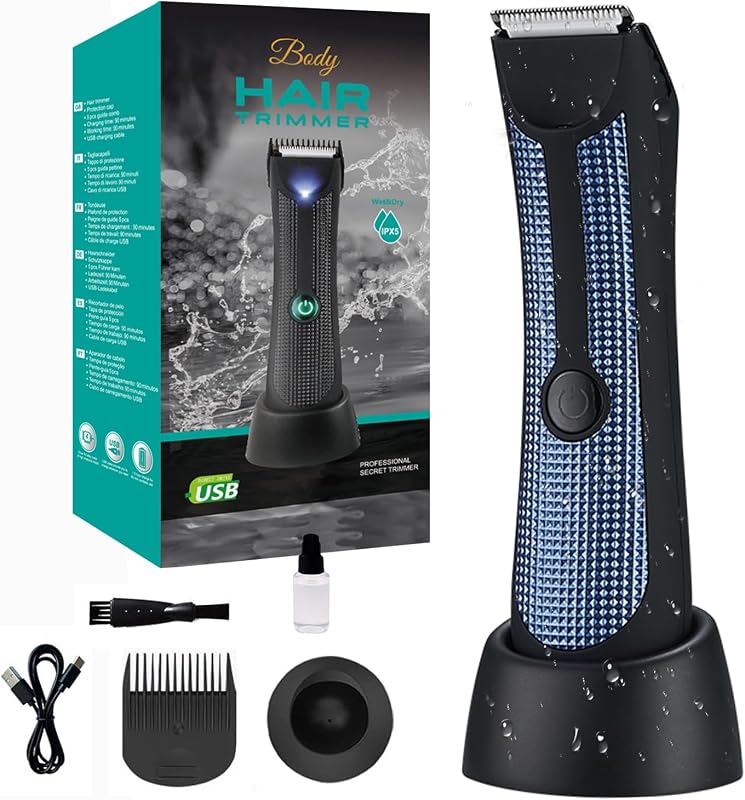 Aparador elétrico corporal Generic 810 Blue com lâminas de cerâmica, LED e carregamento USB
