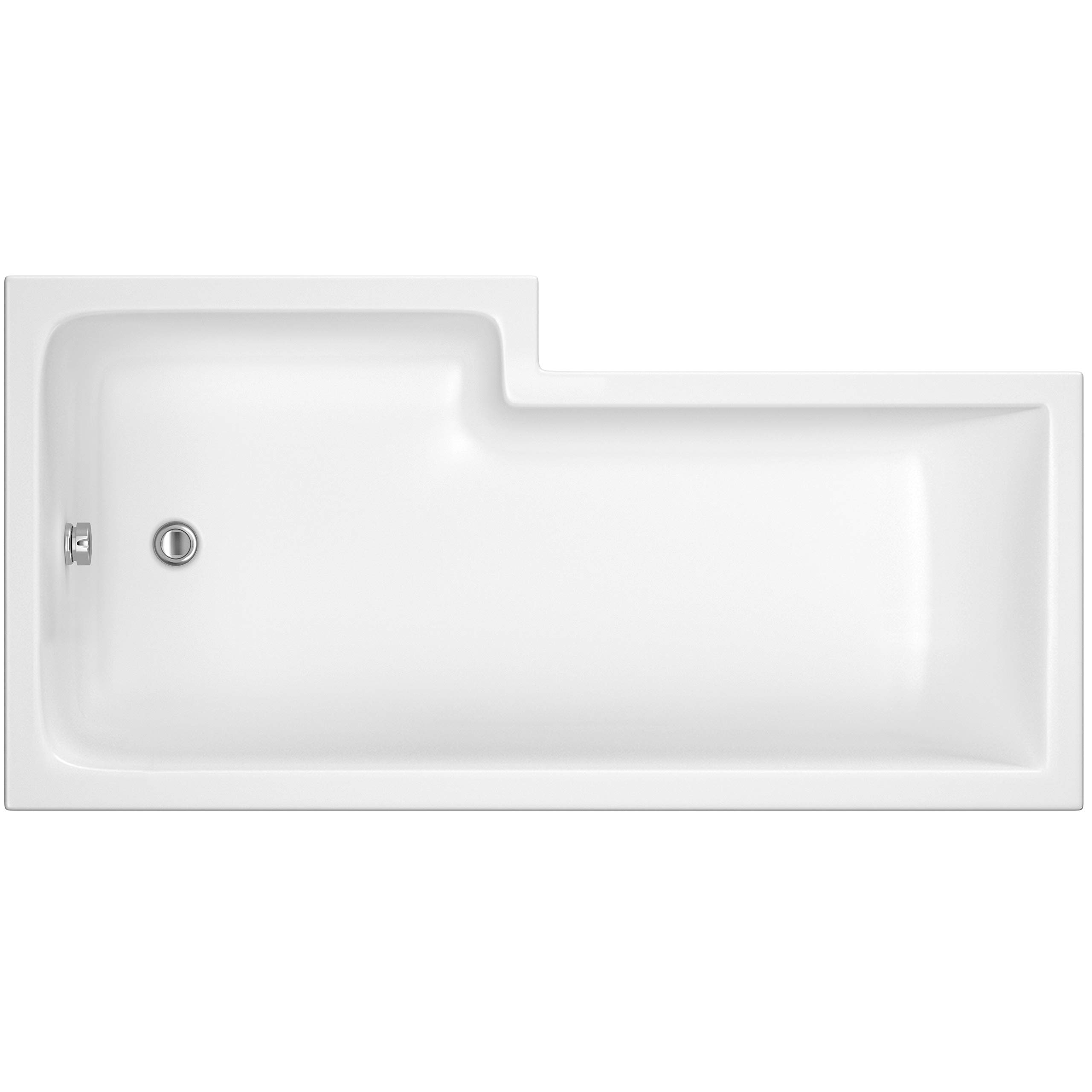 Balterley White Shape Right Hand Shower Bath Tub With Leg Set (Waste & Panels Not Included) - 1700Mm Large
