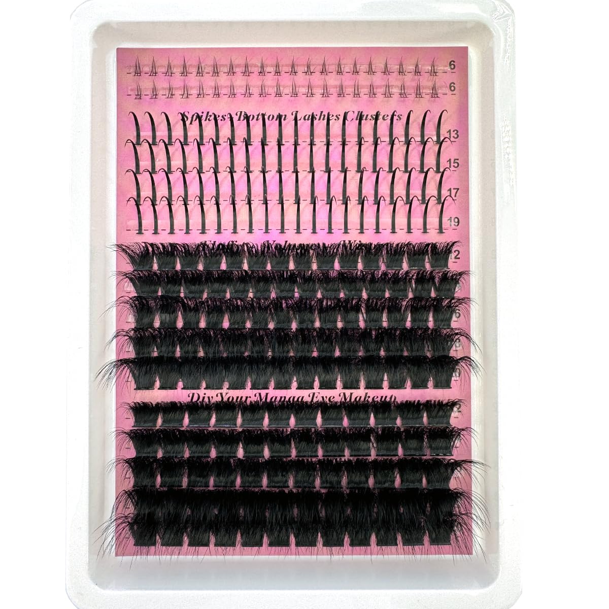 60D-200D Bottom & Spiky Lashes Clusters - Volume Individual Eyelash Extensions, DIY Fairy/Manga Style Spike Lashes for Dramatic Eye Makeup, Waterproof & Reusable (160D200D, dd Curl)