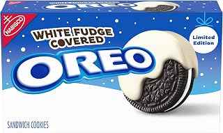 White Fudge Covered Chocolate Sandwich Cookies, Holiday Cookies, 8.5 oz (Pack of 5)
