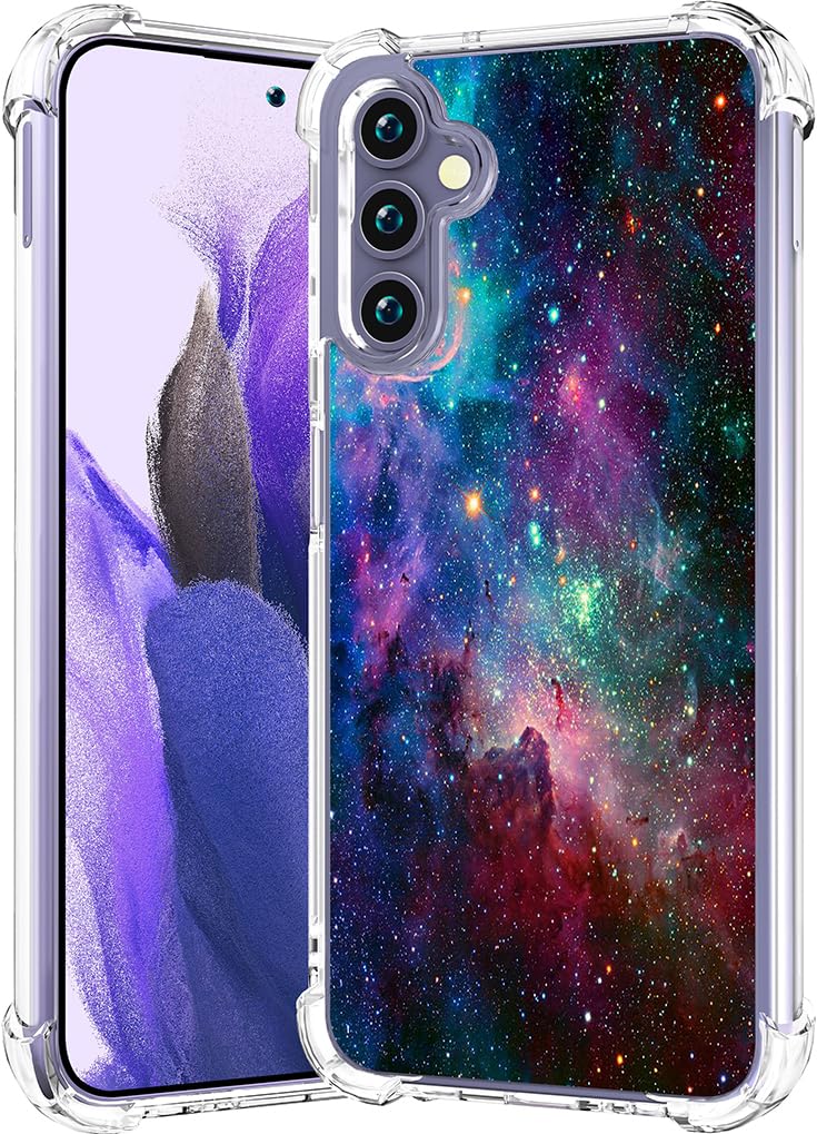 CCFUNCASE Compatible for Samsung Galaxy S24+ Plus / S25+ Plus Case Clear Cute for Women - Rugged Phone Cases Funda Protector Cover Skin (Pink Galaxy Universe)