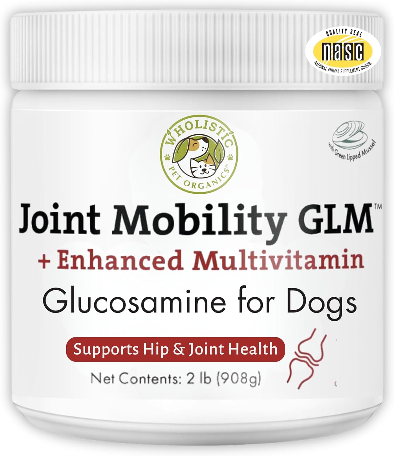Wholistic Pet Organics Joint Mobility GLM - 2 Lb Dog Joint Supplement