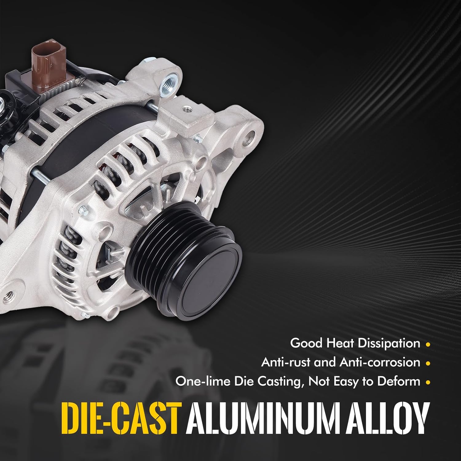 KUSATEC 12V 125A Alternator Fit for Toyota Corolla 2014-2019 L4 1.8L; CW 6-Groove,Replace 11776 104211-3300 27060-0T240