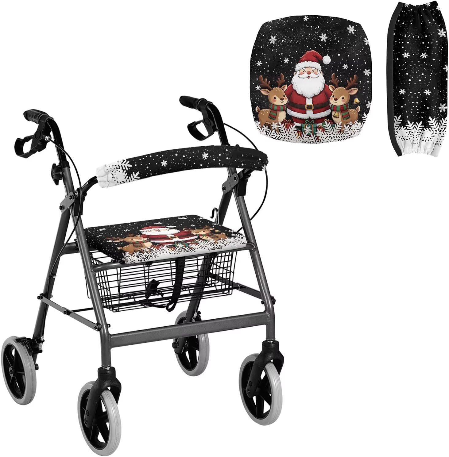Purple Butterfly Seat Cover for Rollator Walkers for Seniors Ladies, Butterfly Floral Universal Rollator Walker Seat and Backrest Covers Dust Proof Walker Accessories