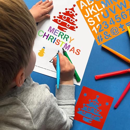 Miniatura 6 de Juego de 60 plantillas de dibujo para niños, plantillas de plantillas de pintura de dibujo de plástico para niños, manualidades, proyectos de arte