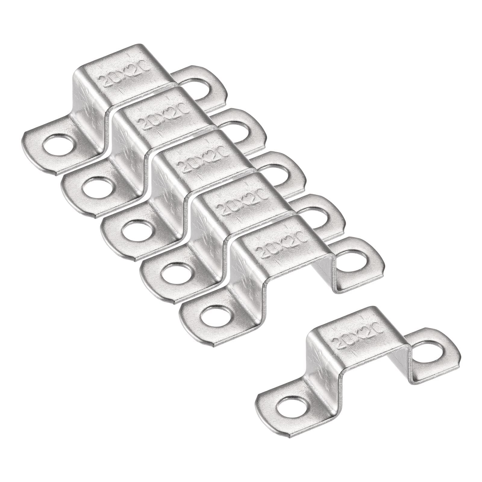 TA-VIGOR 6Pcs U Shaped Connector Bracket, 20mm x 20mm Stainless Steel Bracket Stainless Steel Pipe Clamp