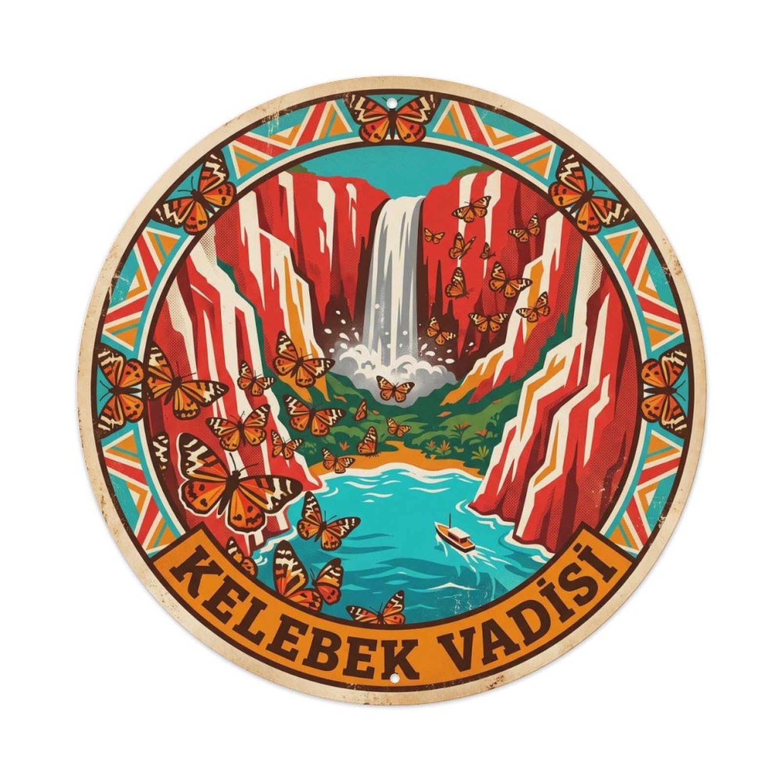Butterfly Valley Mugla Coastal Landmark Turkey Metal Tin Sign