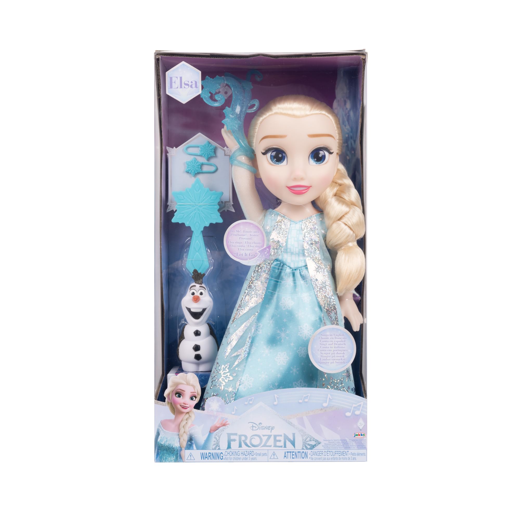 Disney Die Eiskönigin - Frozen - śpiewająca lalka Elsa 35 cm, śpiewa "Let It Go", wraz z akcesoriami dla dodatkowej zabawy dla dziewczynki od 3 lat, 225306, turkusowa