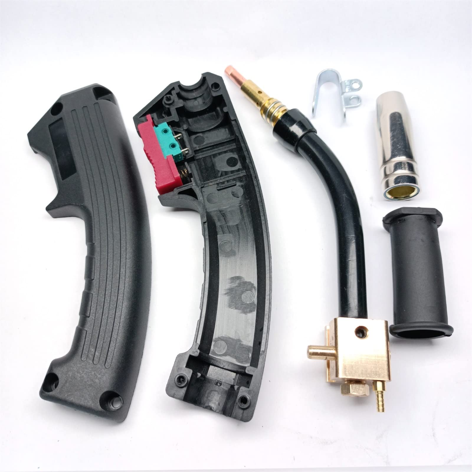 14AK MIG Gun MAG - Antorcha de soldadura sin gas, cabeza de soldador, cuello de ganso de cisne, válvula de gas con núcleo de flujo, boquilla integrada 15AK, equipo de soldadura y accesorios