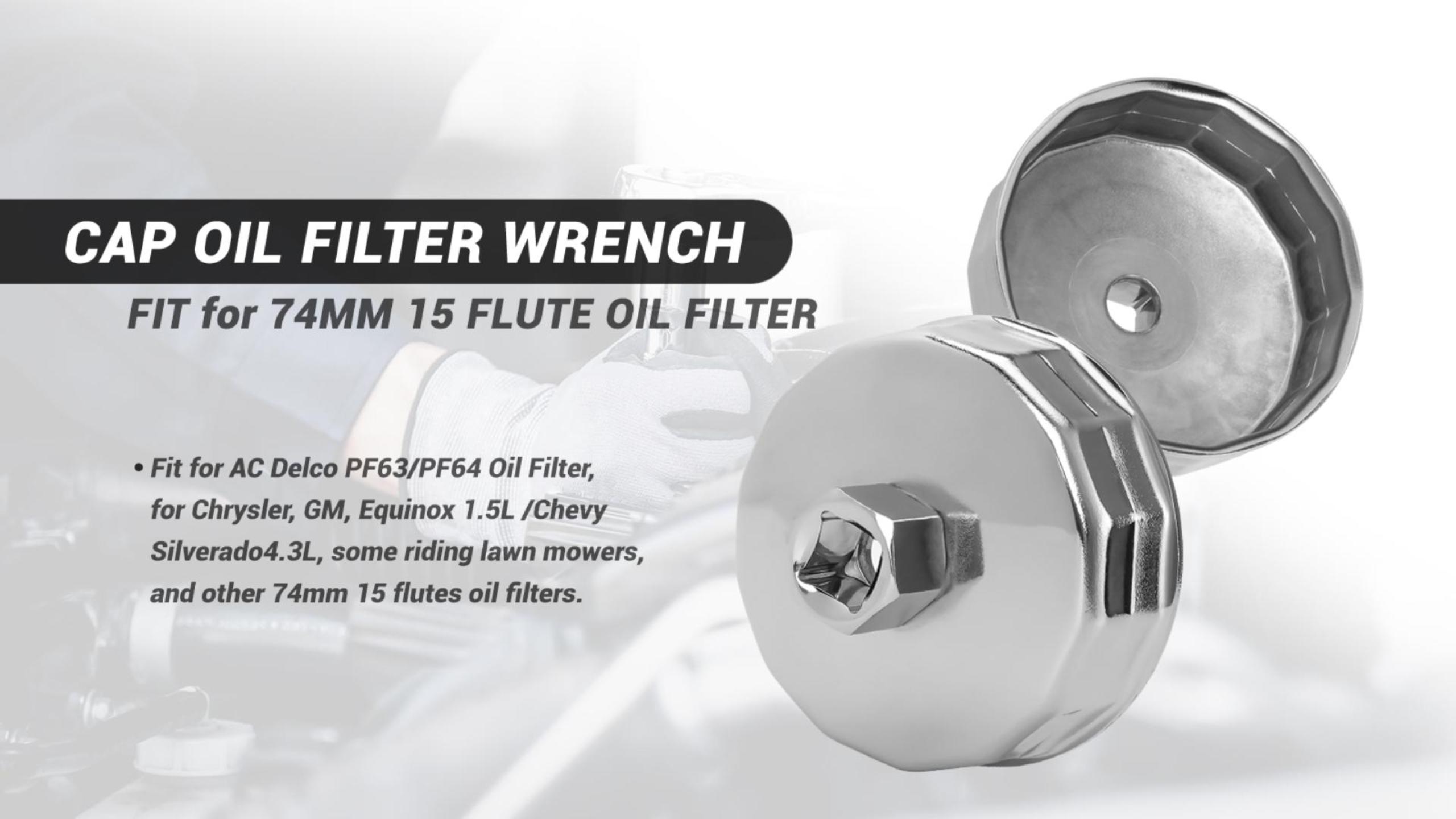 Amazon.com: 73-74mm 15 Flutes Oil Filter Cap Wrench Removal Tool