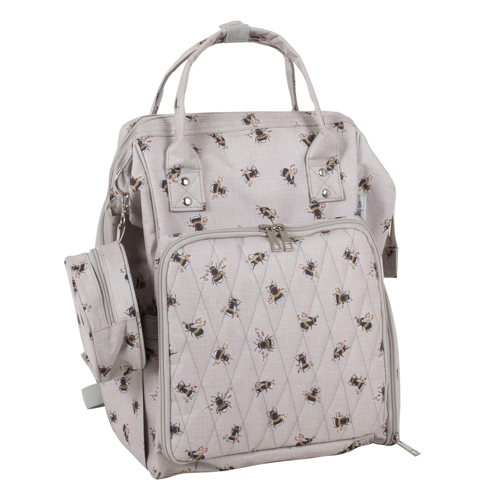 Hobby Gift Crafters Bee Backpack – Durable & Waterproof Yarn Storage Rucksack with Multiple Compartments, Organizer Panel & Reinforced Yarn Holes Comfortable Padded Straps 28x24x43cm