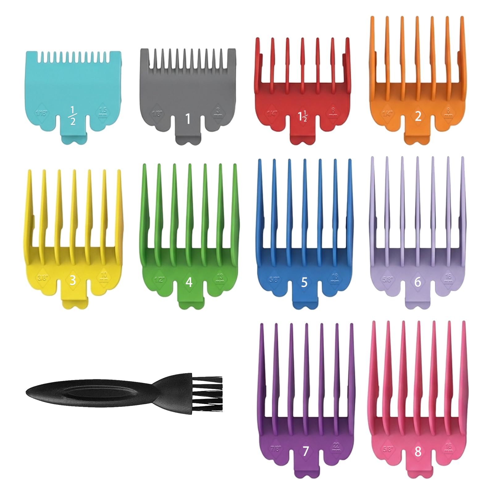 Photo 1 of Clipper Guards Set Compatible with Wahl Clippers, Guide Comb 1/16” to 1” for Wahl clipper guards, Clipper Guides Replacement, Multicolor 10 Pack