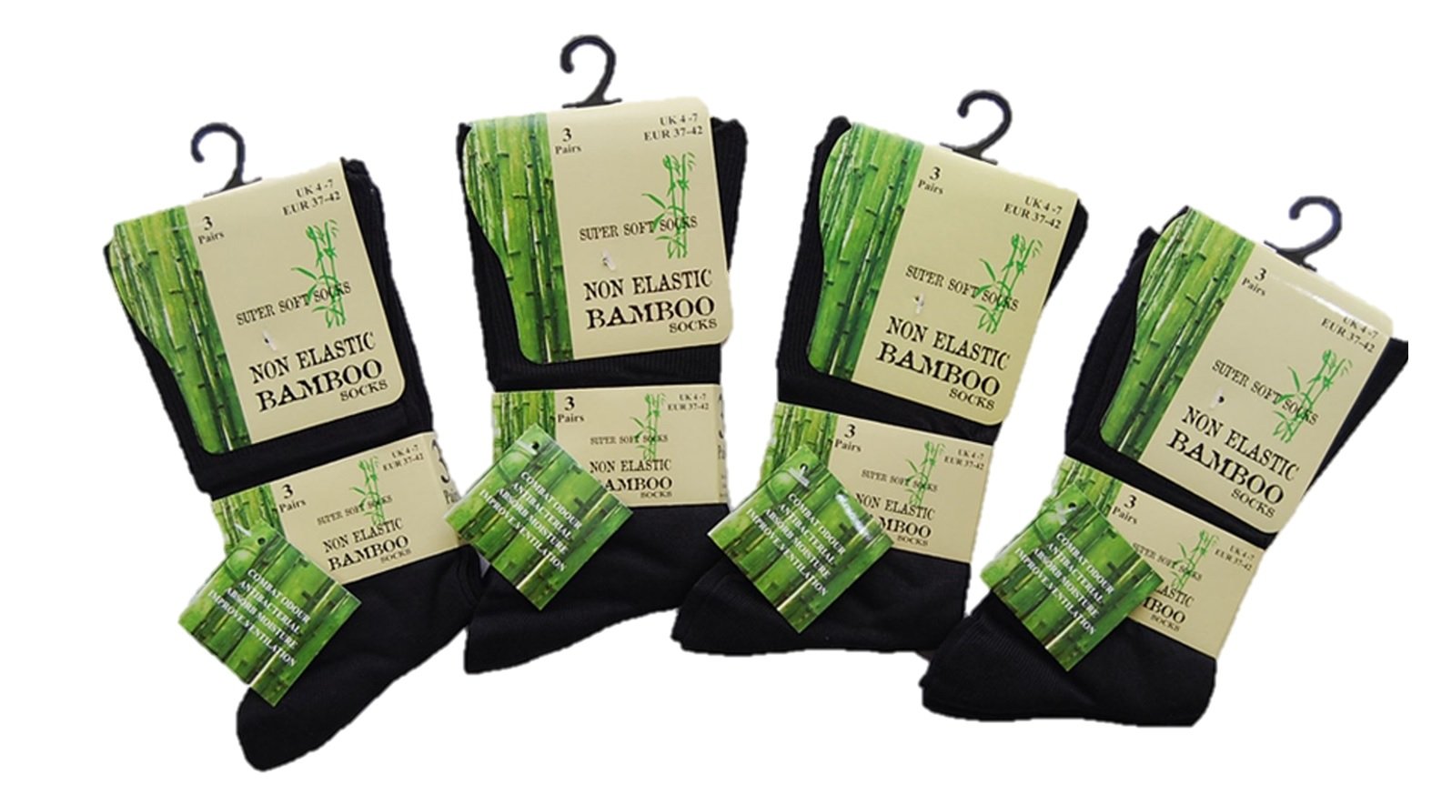 Undercover 6 Pairs Ladies Bamboo Non Elastic SE047 Socks Black