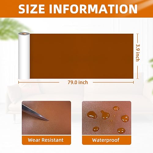 Miniatura 168 de Cinta de reparación de cuero, parche de reparación de cuero autoadhesivo para sofá, muebles, sofás, asientos de automóvil, kit avanzado de Café
