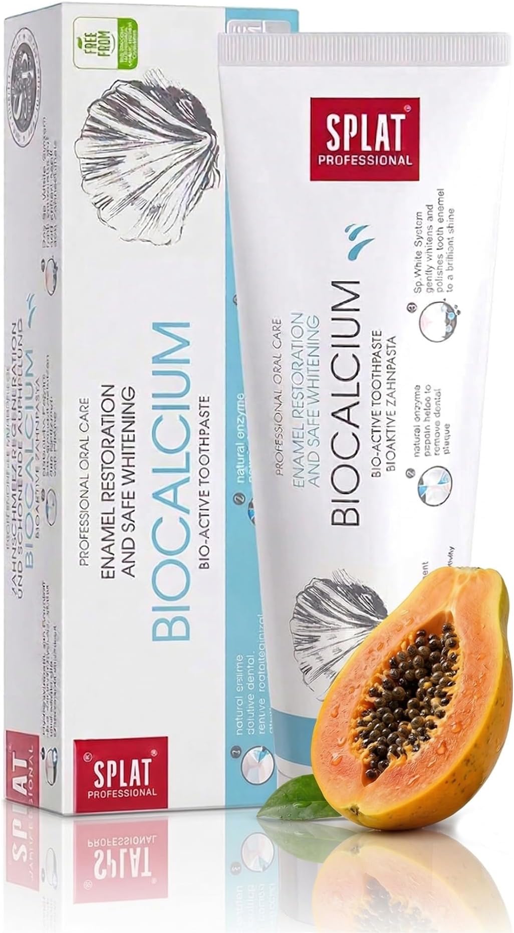 Natural Bio-calcium Toothpaste – Fluoride Free Enamel Repair for Sensitive Teeth – Professional Whitening Oral Care with Hydroxyapatite & Calcium Lactate – SLES & Paraben Free-100ml