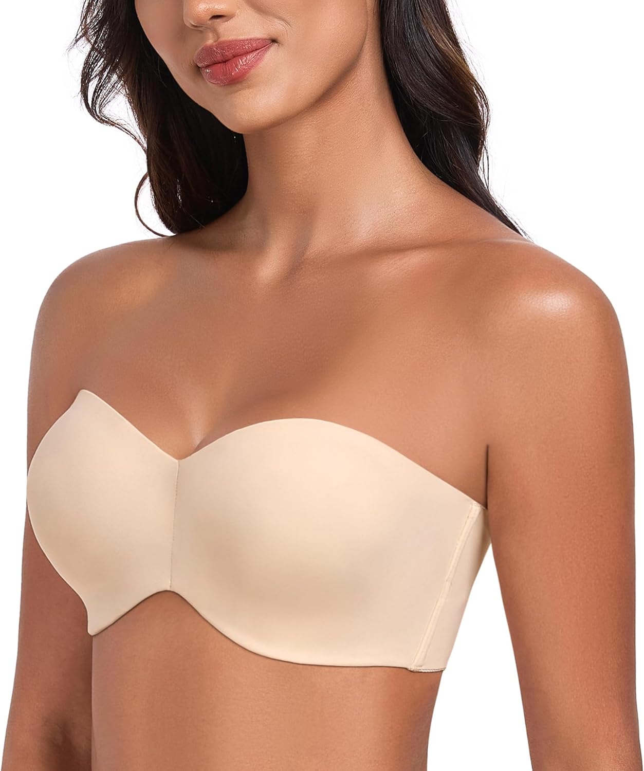 DotVol Women's Plus Size Unpadded Seamless Underwire Bandeau Minimizer Strapless Bra - Image 4